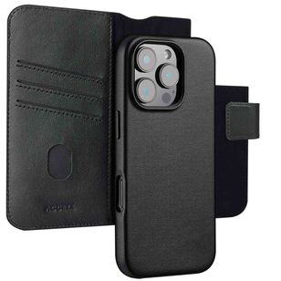 Accezz Leather Bookcase 2-in-1 met MagSafe iPhone 16 Pro - Onyx Black