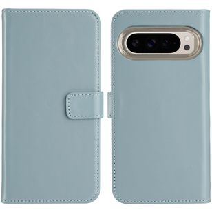 Selencia Echt Leren Bookcase Google Pixel 9 / 9 Pro - Air Blue