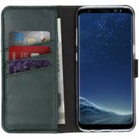 Selencia Echt Leren Bookcase Samsung Galaxy S8 - Groen