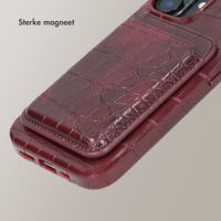 Selencia Croco Pashouder met MagSafe - Burgundy