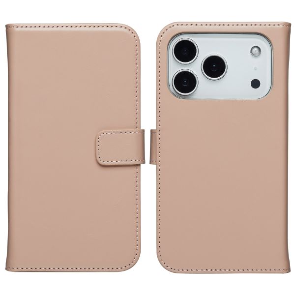 Selencia Echt Leren Bookcase Apple iPhone 17 Pro - Dusty Pink