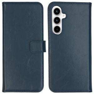 Selencia Echt Lederen Bookcase Samsung Galaxy A55 - Blauw