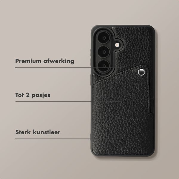 Selencia Riva Backcover met Pashouder Samsung Galaxy S26 - Zwart