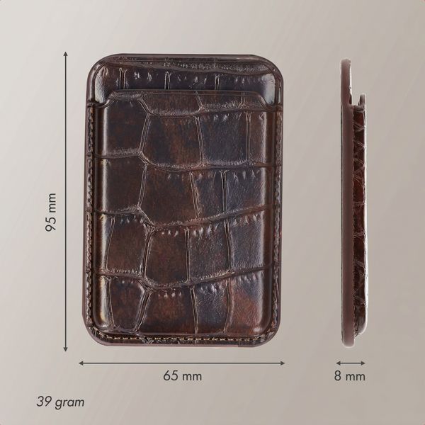 Selencia Croco Pashouder met MagSafe - Choco Brown