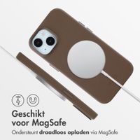 Accezz MagSafe Leather Backcover Apple iPhone 15 - Coffee Brown