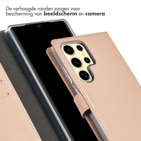 Selencia Echt Leren Bookcase Samsung Galaxy S25 Ultra - Dusty Pink