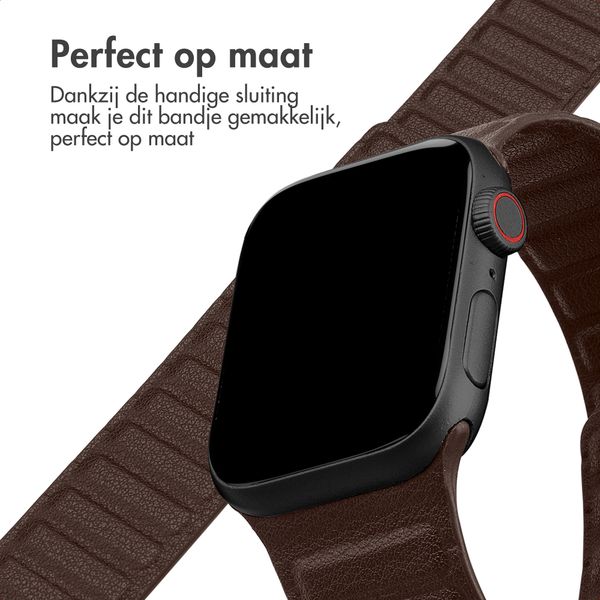 Accezz Magnetisch echt lederen bandje Apple Watch | 38/40/41/42 mm - Chocolate Brown