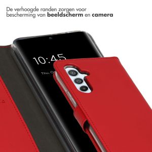 Selencia Echt Lederen Bookcase Samsung Galaxy A54 (5G) - Rood