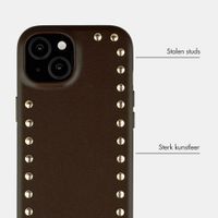 Selencia Studs Backcover met MagSafe Apple iPhone 15 - Cacao Crush