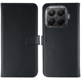 Selencia Echt Leren Bookcase Xiaomi 15T Pro - Zwart