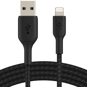 Belkin Boost↑Charge™ Braided Lightning naar USB kabel - 3 meter - Zwart