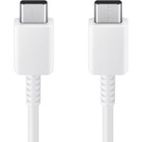 Samsung Originele USB-C naar USB-C kabel - 1 meter - 25 Watt - Wit + Originele Fast Charging Adapter USB-C Oplader - In Fabrieksverpakking - 25 Watt - Wit