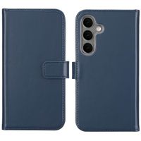 Selencia Echt Leren Bookcase Samsung Galaxy S25 Plus - Blauw
