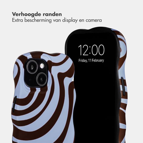 Selencia Vivid Wavy Backcover met MagSafe Apple iPhone 15 - Dream Swirl Chocolate