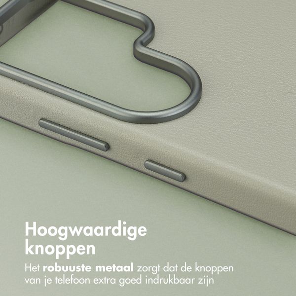 Accezz MagSafe Leather Backcover Samsung Galaxy S26 Ultra - Light Grey