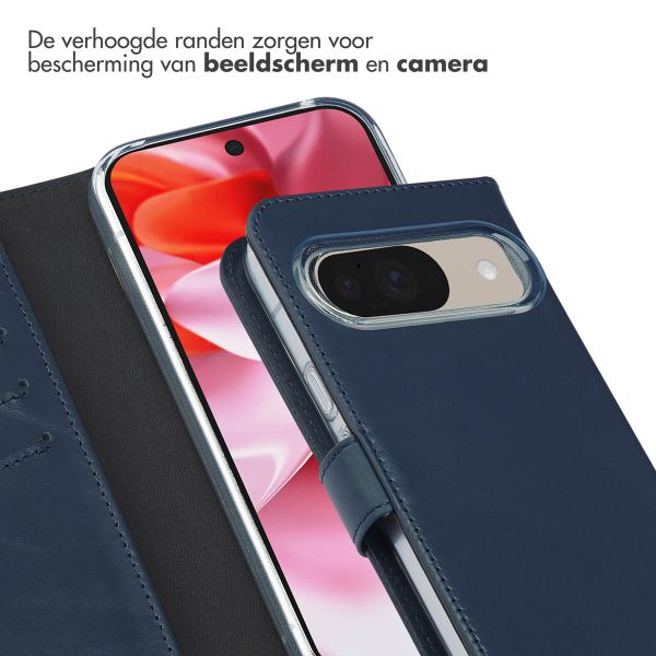 Selencia Echt Leren Bookcase Google Pixel 10 / 10 Pro - Blue