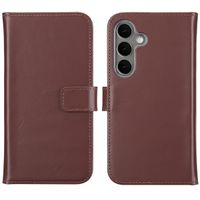 Selencia Echt Leren Bookcase Samsung Galaxy S25 Plus - Donkerbruin