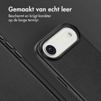 Accezz Accezz iPhone Air Echt Leren hoesje inclusief MagSafe Wallet - Onyx Black