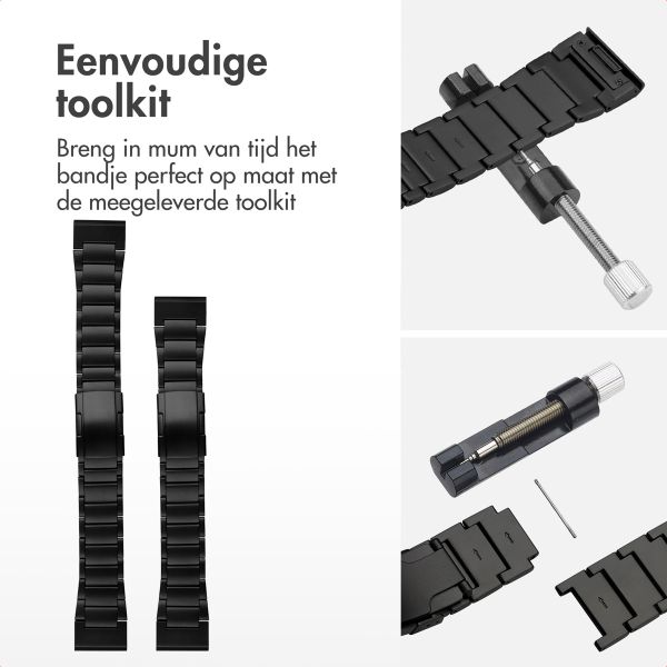 Accezz Mat Titanium bandje  - Garmin 26 mm aansluiting - Zwart