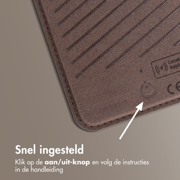 Accezz Magnetische Leren Kaarthouder - Geschikt voor Apple Find My - Coffee Brown