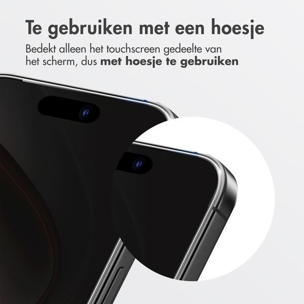 Accezz Gehard Glas Privacy Screenprotector + Applicator Apple iPhone Duo