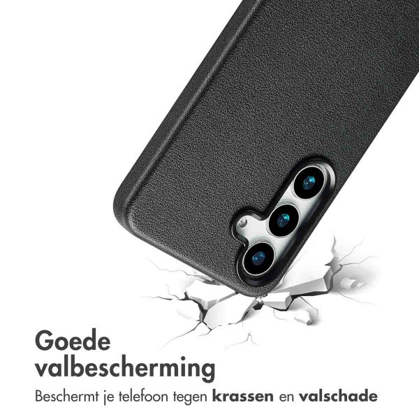 Accezz Echt leren hoesje + MagSafe Wallet Samsung Galaxy S25 - Onyx Black
