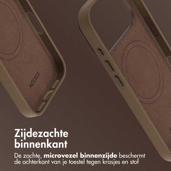 Accezz MagSafe Leather Backcover Apple iPhone 17 Pro - Coffee