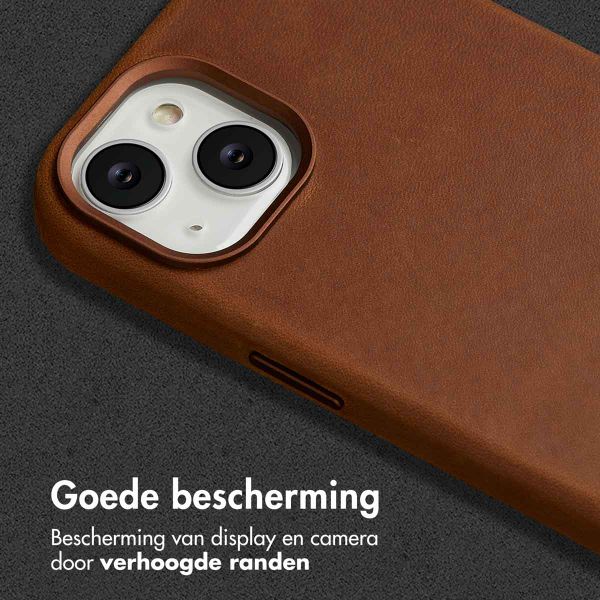 Accezz Vintage Leather Magsafe Backcover iPhone 14 - Tabacco Cognac