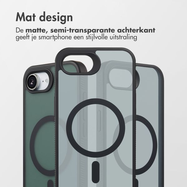 Accezz Rugged Frosted MagSafe Backcover Apple iPhone 16e - Zwart
