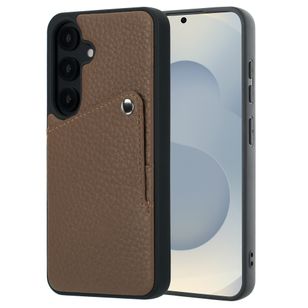 Selencia Riva Backcover met Pashouder Samsung Galaxy S25 / S24 - Mocha Brown
