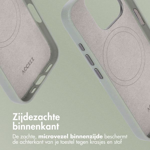 Accezz MagSafe Leather Backcover Apple iPhone 14 Pro - Light Grey