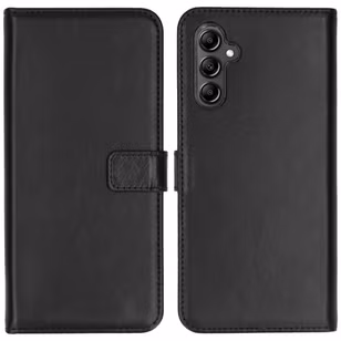 Selencia Echt Leren Bookcase Samsung Galaxy A14 (5G/4G) - Zwart