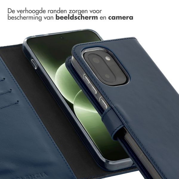 Selencia Echt Leren Bookcase OnePlus 15R - Donkerblauw