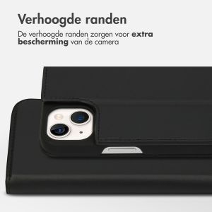 Accezz Premium Leather Slim Bookcase iPhone 13 - Zwart