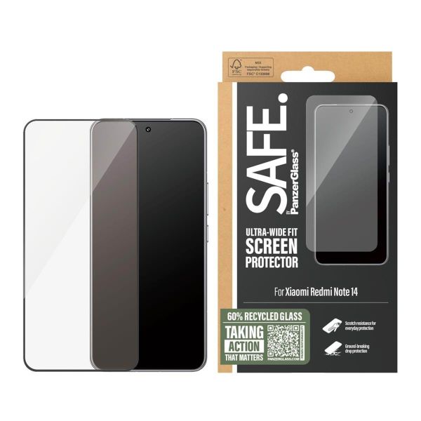 SAFE by PanzerGlass Ultra-Wide Fit Screenprotector incl. applicator Xiaomi Redmi Note 14 (4G)