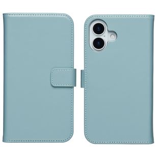 Selencia Echt Leren Bookcase Apple iPhone 17 - Light Blue