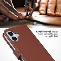Selencia Echt Leren Bookcase Apple iPhone 17 - Light Brown