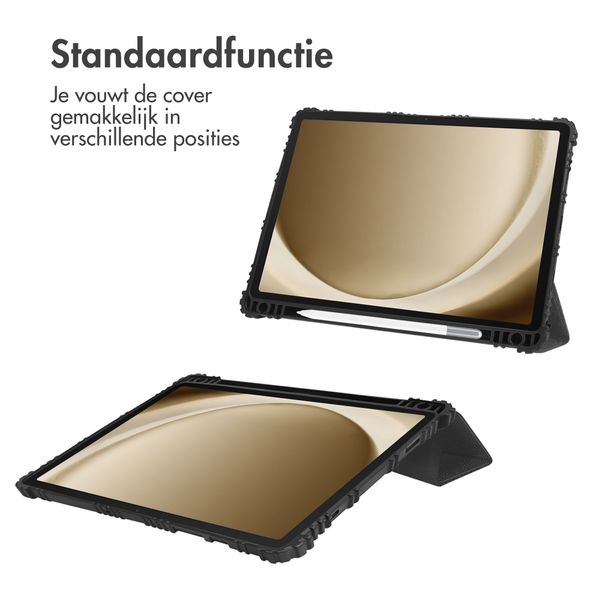 Accezz Rugged Trifold Bookcase Samsung Galaxy Tab A9 Plus - Zwart