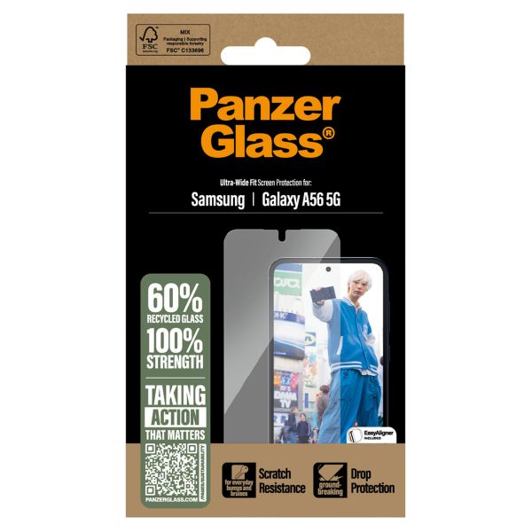 PanzerGlass Ultra-Wide Fit Screenprotector incl. applicator Samsung Galaxy A56