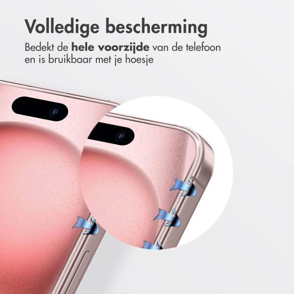 Accezz Gehard Glas Screenprotector + Applicator iPhone 16 / 15