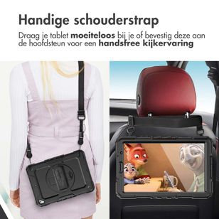 Accezz Rugged Backcover Shoulder Strap Samsung Galaxy Tab A9 8.7 inch - Zwart
