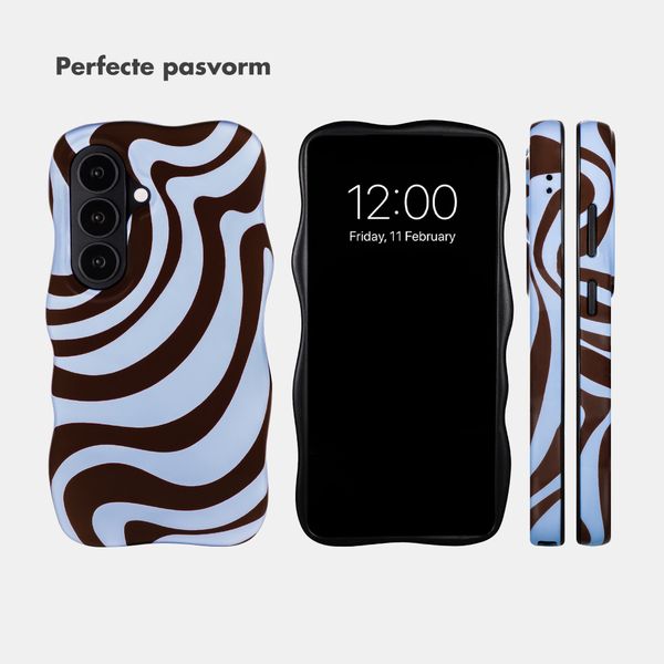 Selencia Vivid Wavy Backcover met MagSafe Samsung Galaxy S26 - Dream Swirl Chocolate