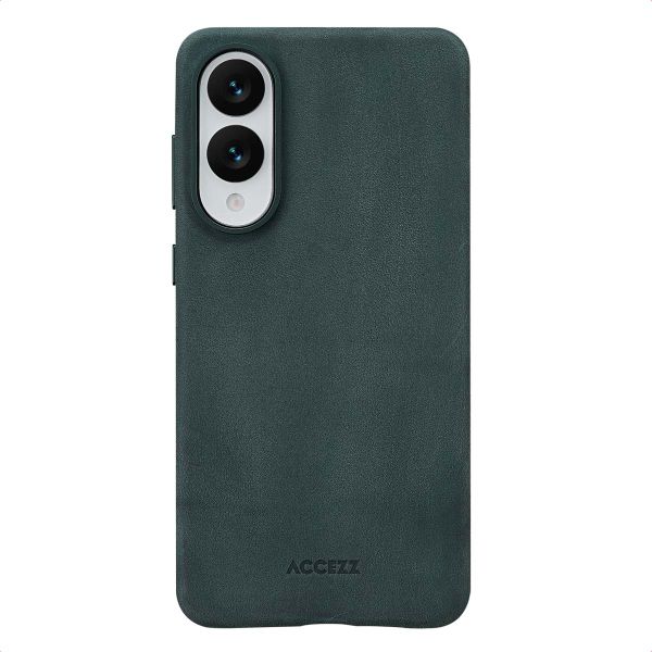 Accezz Vintage Leather Magsafe Backcover Samsung Galaxy S25 Edge - Smokey Green