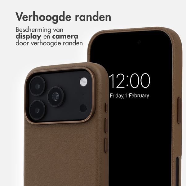 Accezz MagSafe Leather Backcover Apple iPhone 18 Pro / 17 Pro - Coffee Brown