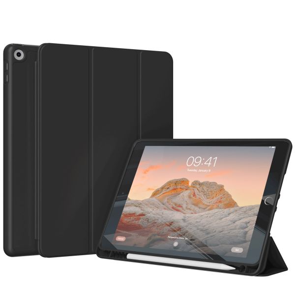 Accezz Smart Silicone Bookcase iPad 9 (2021) 10.2 inch / iPad 8 (2020) 10.2 inch / iPad 7 (2019) 10.2 inch - Zwart