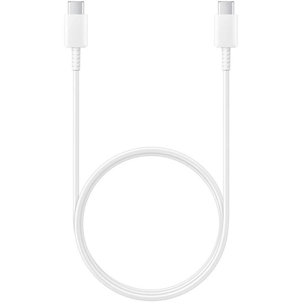 Samsung Originele USB-C naar USB-C kabel - 1.8 meter - 25 Watt - Wit + Originele Fast Charging Adapter USB-C Oplader - In Fabrieksverpakking - 25 Watt - Wit