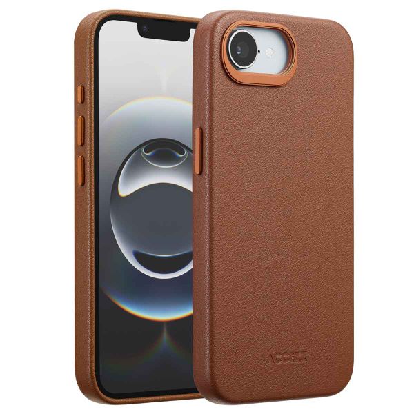 Accezz MagSafe Leather Backcover Apple iPhone 16e - Sienna Brown