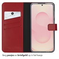Selencia Echt Lederen Bookcase Samsung Galaxy S25 Edge - Rood