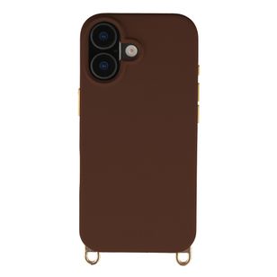 Selencia Rivièra MagSafe Backcover met afneembare haakjes Apple iPhone 16 - Choco Brown