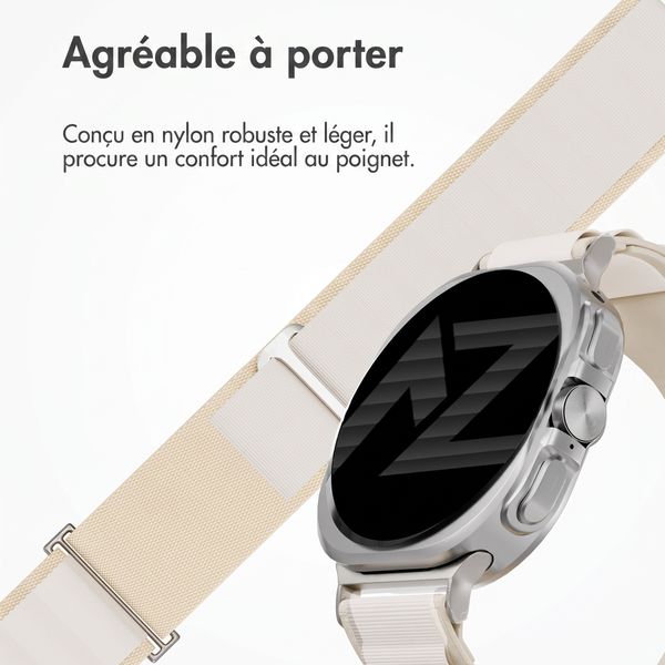 Accezz Nylon Alpine bandje Samsung Galaxy Watch Ultra 2 (2026) / Ultra (2024/2025) - Sterrenlicht